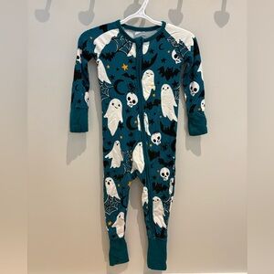 Little Sleepies Zippy Teal Ghost & Skull Bamboo Pajamas